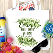 Load image into Gallery viewer, Palm Leaves Party Huggers. Slim Can Wedding or Bachelorette Party Favors. Beach Girl's Weekend or Family Vacation .
