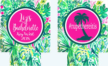 Load image into Gallery viewer, Palm Leaves Party Huggers. Tropical Wedding or Bachelorette Party Favors. Girl's Weekend Family Vacation Beach Favors. Beach Bachelorette.