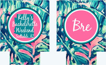 Load image into Gallery viewer, Palm Leaves Party Huggers. Tropical Wedding or Bachelorette Party Favors. Girl's Weekend Family Vacation Beach Favors.