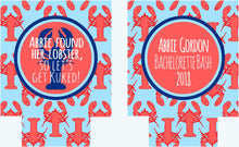 Load image into Gallery viewer, Lobster Party Huggers. Bachelorette or Birthday Lobster Coolies. Lobster Party Favors. Lobster Family Vacation or Wedding favors.