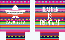 Load image into Gallery viewer, Fiesta White Sombrero Party Huggers. Fiesta Vacation Favors. Mexican Wedding Fiesta Party Favors. Fiesta Bachelorette/Birthday Party Favors