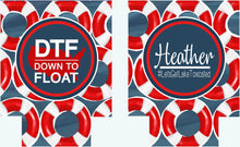 Load image into Gallery viewer, Tubing Personalized Huggers. Lake or River Party Favors. Girls Weekend Coolies. Monogram Bachelorette Party Favors!