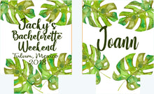 Load image into Gallery viewer, Palm Leaves Party Huggers. Tropical Wedding or Bachelorette Party Favors. Girl's Weekend Family Vacation Beach Favors.