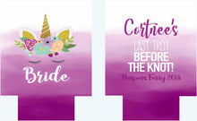 Load image into Gallery viewer, Unicorn Beverage Huggers. Unicorn Party gifts. Unicorn Birthday or Bachelorette Party Favors. Unicorn Birthday Party Favors!