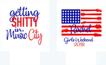 Load image into Gallery viewer, American Flag Beverage Huggers. Monogram Bachelorette Party Favors. Personalized Fourth of July Coolies.