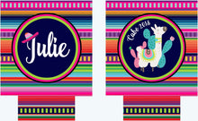 Load image into Gallery viewer, Fiesta Llama Party Huggers. Fiesta Vacation Coolies. Mexican LLAMA Party Favors. Fiesta Birthday Party Favors! Bachelorette Down to Fiesta!