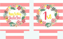 Load image into Gallery viewer, Wreath Wedding or Bachelorette Huggers. Personalized Bachelorette Coolies. Birthday Party Favors. Monogram Coolies! Bridesmaid Gifts.