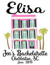 Load image into Gallery viewer, Beach House Tote bag. South Carolina Party Favors! Charleston Bachelorette or Girls Weekend Tote Bag. Custom Savannah Tote Bag.