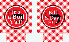 Load image into Gallery viewer, Shrimp Boil Party Huggers. Bachelorette or Birthday Low Country Boil Coolies. Engagement or Wedding Shrimp Boil Party Favors.