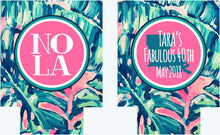 Load image into Gallery viewer, Palm Leaves Party Huggers. Tropical Wedding or Bachelorette Party Favors. Girl's Weekend Family Vacation Beach Favors.