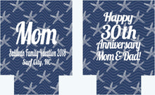 Load image into Gallery viewer, Starfish Party Huggers. Preppy Bachelorette or Birthday Beach Huggers. Monogram Bachelorette Party Favors. Personalized Beach Huggers!