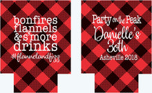 Load image into Gallery viewer, Flannel Party Huggers. Plaid Bachelorette or Birthday Party! Plaid Wedding Favors! Buffalo Plaid Flannel party favor. Glamping or Mountain!