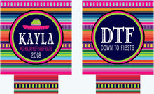 Load image into Gallery viewer, Fiesta Party Huggers. Fiesta Vacation Coolies. Mexican Pinata Party Favors. Fiesta Birthday Party Favors! Bachelorette Down to Fiesta!