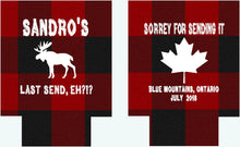Load image into Gallery viewer, Plaid Canada Huggers. Bachelor, Bachelorette or Birthday Party Favors. Canada Bachelor Party Favors! Ski Vacation favors! Montreal, Toronto