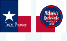 Load image into Gallery viewer, Texas Party Huggers. Texas Flag Bachelor Party Gifts. Texas Birthday Favors. Flag Party Huggers. Austin, Dallas, Houston Party!