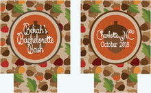 Load image into Gallery viewer, Fall Party Huggers. Personalized Fall Acorn Party Favors. Monogrammed Fall Bachelorette or Birthday Party. Fall Wedding Shower Coolies!