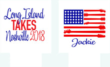 Load image into Gallery viewer, American Flag Beverage Huggers. Monogram Bachelorette Party Favors. Personalized Fourth of July Coolies.