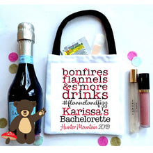 Load image into Gallery viewer, Buffalo Plaid Hangover bags! Flannel Fling Mountain Bachelorette favors. Personalized EMPTY Oh Shit Kits. Glamping Party Bags