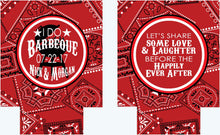 Load image into Gallery viewer, I do BBQ Party Can Coolers. Personalized Bandana Huggers.Western Party Favors.Barbecue Party Favors! Nashville Austin Party.Western Wedding