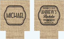 Load image into Gallery viewer, Burlap party favors. Guy's 21 30 40 50 Birthday Party! Burlap Bachelor Party Gifts. Nashville, Austin, Charleston Party Favors. NOLA!
