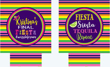 Load image into Gallery viewer, Fiesta Stripe Party Huggers. Fiesta Slim Can Favors! Down to Fiesta Party Favors. Fiesta Birthday Party Favors! Bachelorette Down to Fiesta!