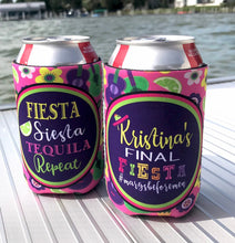 Load image into Gallery viewer, Fiesta Stripe Party Huggers. Fiesta Vacation! Down to Fiesta Party Favors. Fiesta Birthday Party Favors! Bachelorette Down to Fiesta!