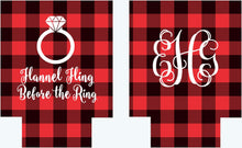 Load image into Gallery viewer, Flannel Fling Plaid Party Huggers. Plaid Bachelorette Party Favors too! Family Vacation Buffalo Check Huggers. Birthday Lumberjack Party!