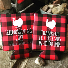 Load image into Gallery viewer, Friendsgiving Plaid Party Huggers. Thanksgiving Party Favors. Turkey Party Favors. Thanksgiving Wedding Shower Favors!