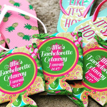 Load image into Gallery viewer, Pineapple Party Huggers. Tropical Bachelorette or Birthday Favors. Palm Beach Pineapple Huggers. Cabo, Maui, Miami, Savannah, Charleston!