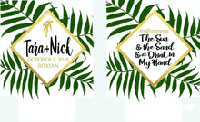 Load image into Gallery viewer, Palm Leaves Party Huggers. Tropical Wedding or Bachelorette Party Favors. Girl's Beach Weekend Favors. Family Vacation Beach Favors.