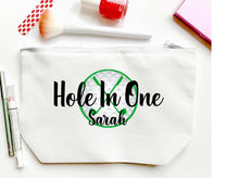 Load image into Gallery viewer, Golf Personalized Make Up bag. Great Bachelorette or Girls Golf Weekend Favors. Golf Weekend Make up Bag. Personalized Golf Team Gift!