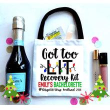 Load image into Gallery viewer, Christmas Party recovery bags! Christmas Bachelorette favors. Personalized EMPTY Friendsmas Oh Shit Kits. Christmas Party Hangover Bags