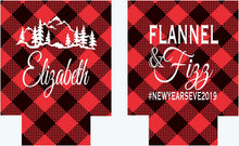 Load image into Gallery viewer, Buffalo Plaid Party Huggers. Flannel look Birthday Coolies! Plaid Bachelorette Party Favors too! Buffalo Check Huggers. Lumberjack Party!