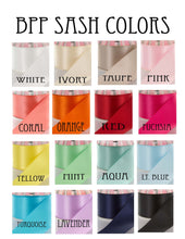 Load image into Gallery viewer, Wife of the Party 4" Glitter vinyl Satin Sash. Bride to Be Sash with Glitter. Bridal Shower Sash! Bachelorette Sash! Engagement Party Sash!