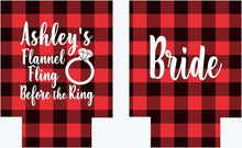 Load image into Gallery viewer, Flannel Fling Plaid Party Huggers. Plaid Bachelorette Party Favors too! Family Vacation Buffalo Check Huggers. Birthday Lumberjack Party!