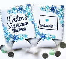 Load image into Gallery viewer, Winter party Huggers. Personalized Family Ski Vacation Favors. Bachelorette Ski Party Favors.Girl's winter Weekend favors. Christmas Party!