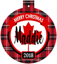 Load image into Gallery viewer, Plaid Canada Ornament