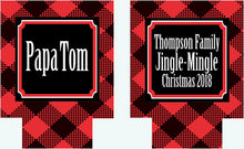 Load image into Gallery viewer, Buffalo Plaid Party Huggers. Personalized Lumberjack party Favors. Plaid Bachelorette or Birthday party Favors.