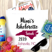 Load image into Gallery viewer, North Carolina Party Tote bag. Bachelorette or Girls Weekend Totes! North Carolina Girl's weekend Party Favor Bag.