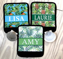 Load image into Gallery viewer, Beach vacation neoprene luggage finder. Personalized tropical Theme favors.Great Tropical Bachelorette gifts! Beach themed Party favors.