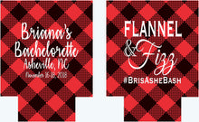 Load image into Gallery viewer, Buffalo Plaid Party Huggers. Flannel look Birthday Coolies! Plaid Bachelorette Party Favors too! Buffalo Check Huggers. Lumberjack Party!
