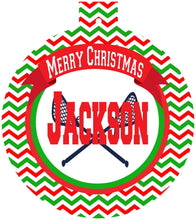 Load image into Gallery viewer, Lacrosse Ornaments. Personalized LAX Christmas Gift! Great present for a lacrosse player! Lacrosse Gift. Lax Team gift.