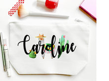 Load image into Gallery viewer, Llama Make Up bag. Great Custom Bachelorette or Girls Weekend Favors. Personalized Wedding Weekend Make up Bag. LLAMA Gift.