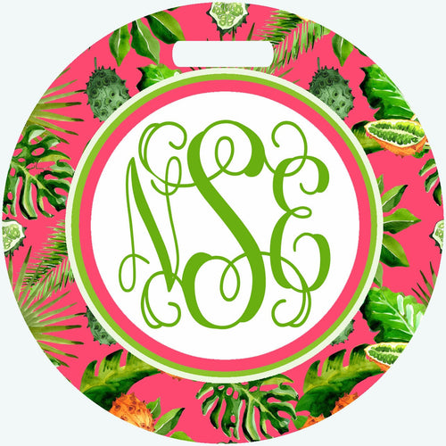 Palm Leaves bag tag. Monogrammed Tropical Birthday or Bridesmaids gift. Diaper Bags too! Beach Vacation  luggage tags.