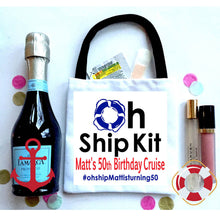 Load image into Gallery viewer, Oh Ship Nautical Hangover Recovery Bags. Cruise Vacation Favors. Custom Nautical Hangover Bag. Cruise Birthday favor bags. Cruise Party