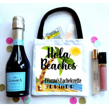 Load image into Gallery viewer, Palm Tree Hangover bag. Beach Party Oh Shit Kits! Beach Bachelorette or Birthday Mini Tote Bag. Custom Tropical Favor Bag. Florida Caribbean