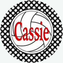 Load image into Gallery viewer, Personalized Volleyball Bag Tag. Perfect Volleyball player gift. Great Volleyball team gift. Monogrammed Volleyball Tag!