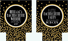 Load image into Gallery viewer, Polka Dot "Glitter" Dot Huggers. Glitter Atlanta Black and Gold Party Huggers. Glitter Savannah Bachelorette or Birthday Party Favors.