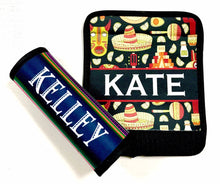 Load image into Gallery viewer, Neoprene luggage finder. Personalized tropical Theme favors. Great Beach Bachelorette gifts! Beach themed Party favors.