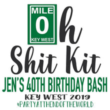 Load image into Gallery viewer, Key West Bachelorette or Bridesmaid Hangover Bags. Mile O Oh Shit Kits! Mini Tote Bag. Custom EMPTY Key West Party bag.